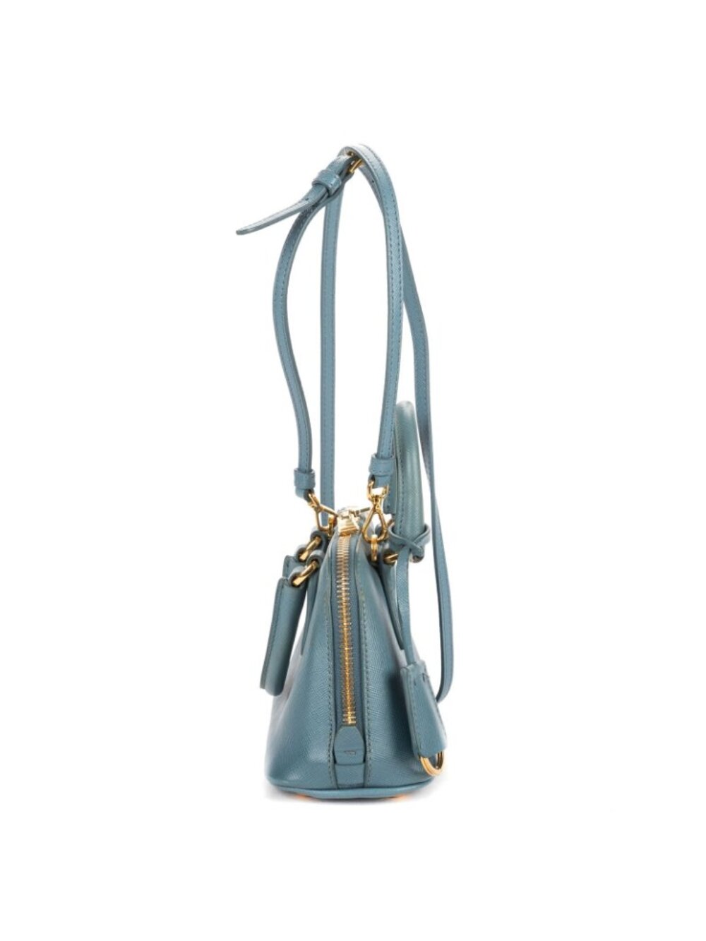 Prada Mini Promenada Blue Saffiano Luxe Leather Shoulder - Picture 4 of 11